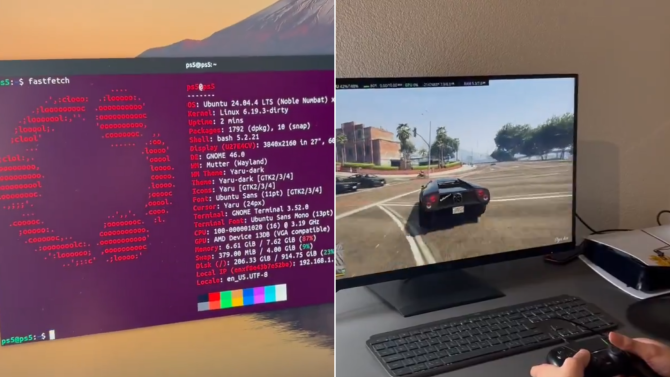 Modder transformoval PS5 na Steam Machine. Spustil na něm Linux a zprovoznil GTA 5